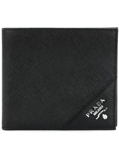 Shop Prada Logo-plaque Folding Wallet In Black