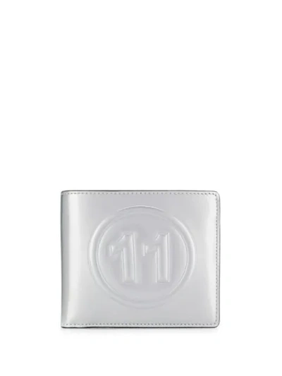 Shop Maison Margiela Metallic Logo Wallet In Silver