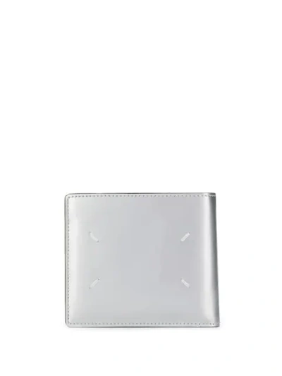 Shop Maison Margiela Metallic Logo Wallet In Silver