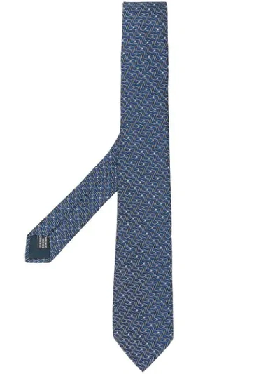 Shop Lanvin Jacquard-krawatte - Blau In Blue