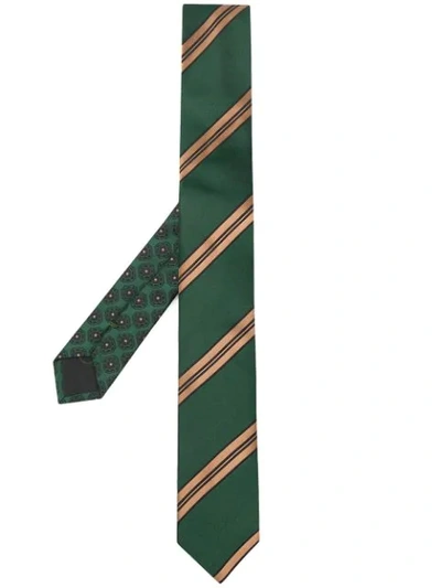 Shop Prada Diagonal Striped Tie - Green