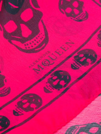 Shop Alexander Mcqueen Skull Print Foulard - Pink