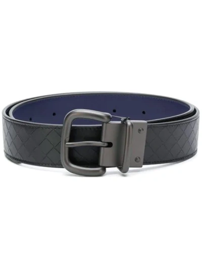 Shop Bottega Veneta Intrecciato Weave Belt In Black