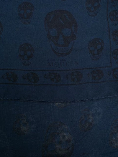 Shop Alexander Mcqueen Skull Scarf In Blue