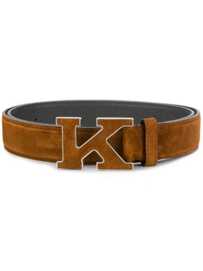 Shop Kiton K Belt In Brown
