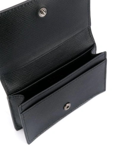 Shop Prada Leather Logo Card Holder In Black