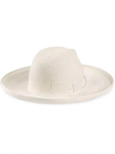 Shop Gucci Felt Wide-brim Hat In 9078 White