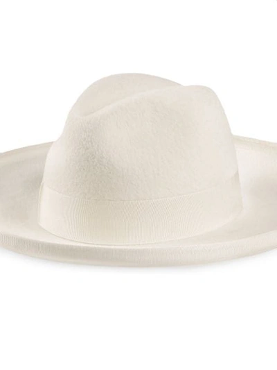 Shop Gucci Felt Wide-brim Hat In 9078 White