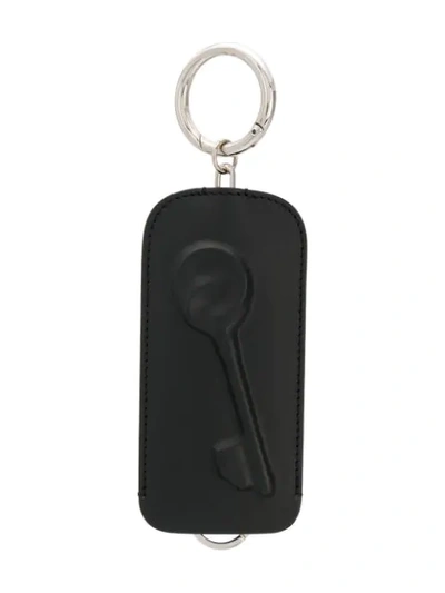 Shop Maison Margiela Key-shaped Keyring In Black