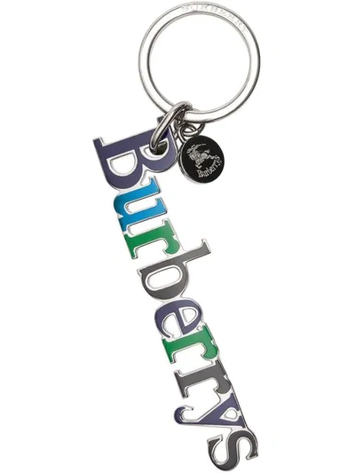 Shop Burberry Archive Logo Key Charm In Blue