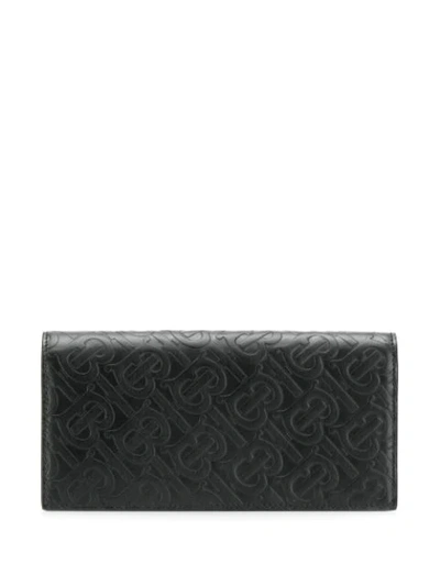 Shop Burberry Monogram Logo Wallet In Black