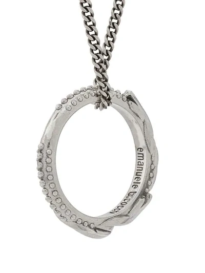 Shop Emanuele Bicocchi Hoop Pendant Necklace In Silver