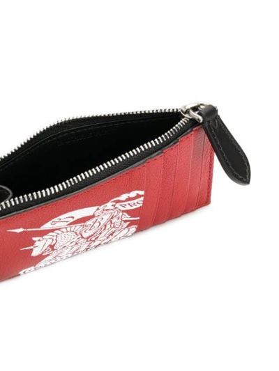 Shop Burberry Cardholder With Logo Print In Red