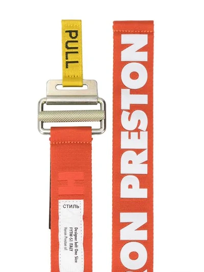 Shop Heron Preston Pull Logo Belt In Orange