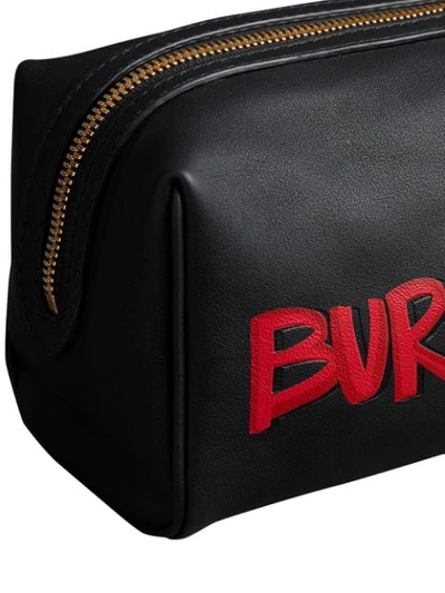 Shop Burberry Graffiti Zipped Pouch In Black