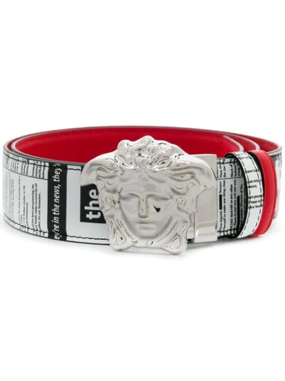 VERSACE NEWSPAPER PRINT BELT - 红色