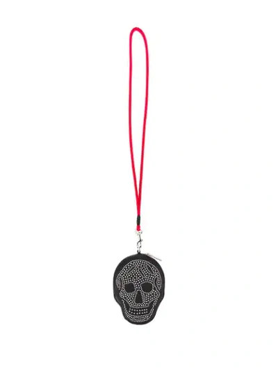 Shop Alexander Mcqueen Strap Detail Skull Coin Purse In Black