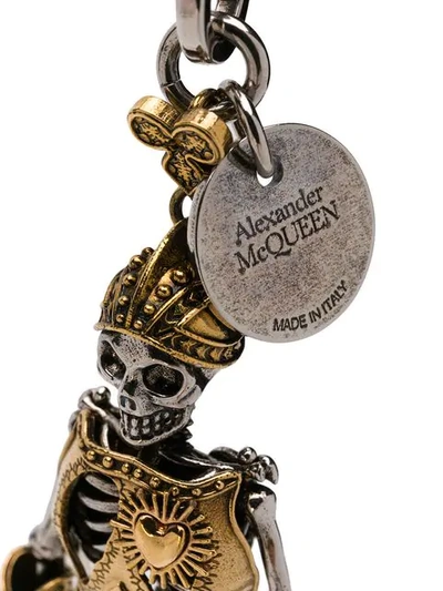 Shop Alexander Mcqueen Warrior Skeleton Charm In Gold