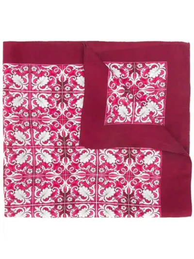 Shop Capricode Printed Scarf In Red
