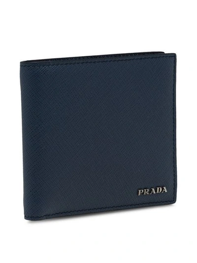 Shop Prada Saffiano Wallet - Blue