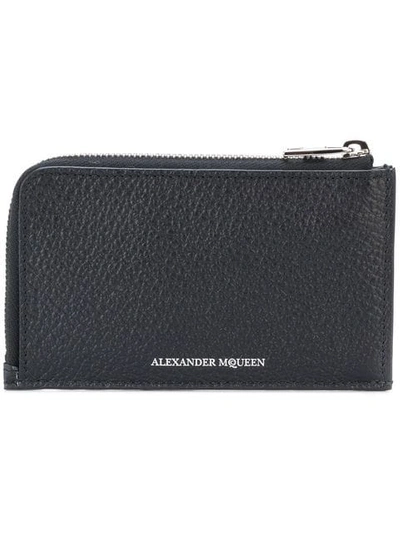 Shop Alexander Mcqueen Logo Zip Wallet In 1000 Black