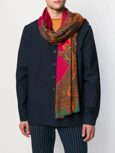 Shop Etro Paisley Print Scarf - Red