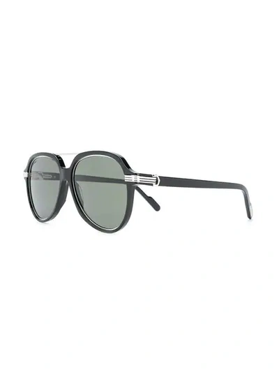 Shop Cartier C Décor Sunglasses In Black