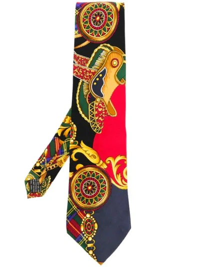 Shop Versace Vintage Baroccoflage Tie - Multicolour