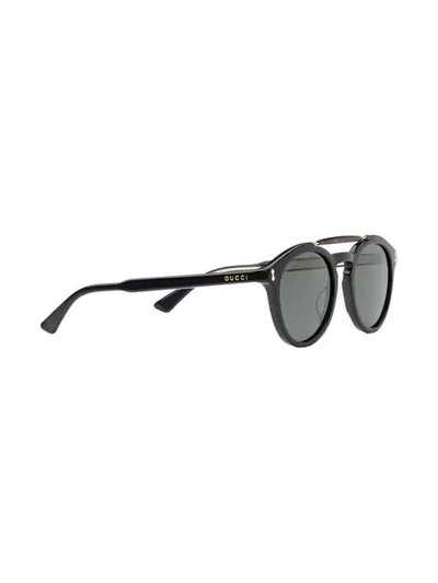 Shop Gucci Round-frame Acetate Sunglasses In Black