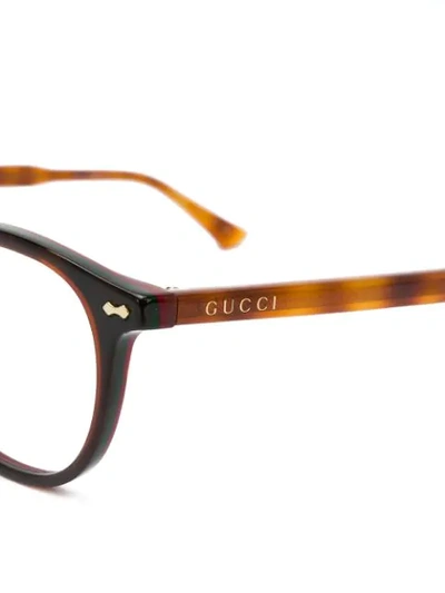 Shop Gucci Pantos-frame Glasses In Brown