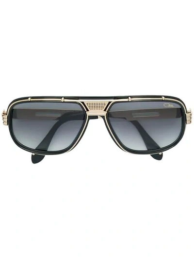 Shop Cazal Mixed Metal And Acetate Sunglasses In Black