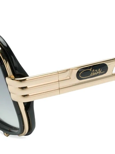 Shop Cazal Mixed Metal And Acetate Sunglasses In Black
