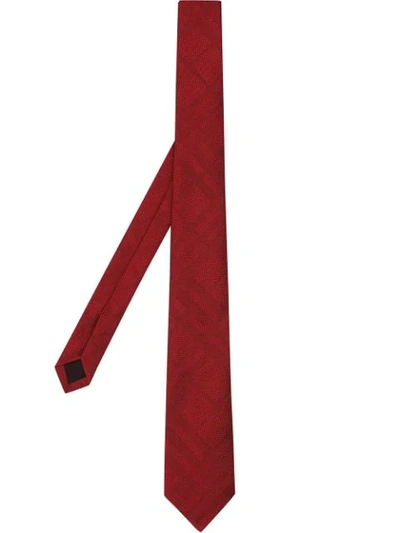 Shop Burberry Classic Cut Check Silk Jacquard Tie In Red