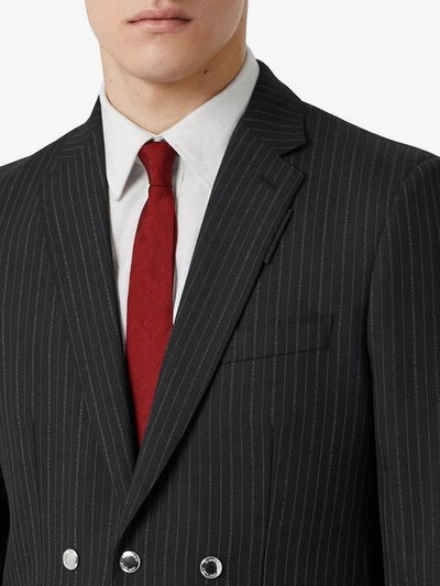 Shop Burberry Classic Cut Check Silk Jacquard Tie In Red