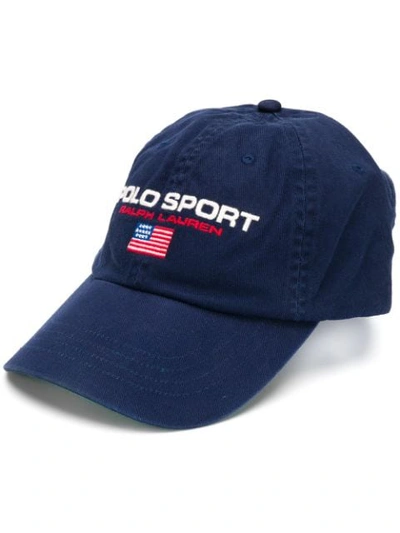 Shop Polo Ralph Lauren Polo Sport Embroidered Baseball Cap In Blue