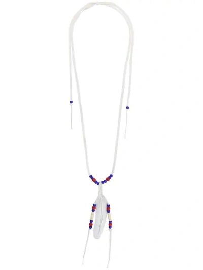 Shop Takahiromiyashita The Soloist Feather Necklace In White