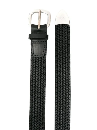 Shop Orciani Narrow Shaped Belt In Black