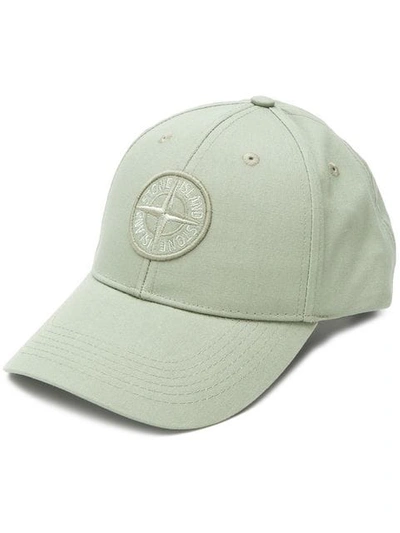 Shop Stone Island Compass Logo Baseball Cap - Green