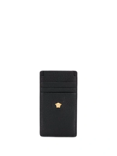 Shop Versace Small Medusa Appliqué Card Holder - Black