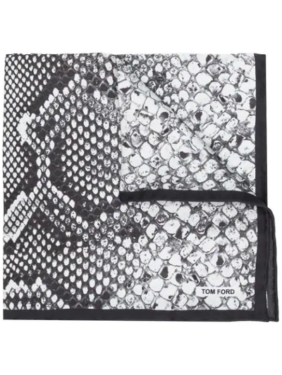 Shop Tom Ford Snakeskin Print Scarf - Black