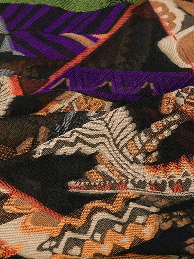 Shop Etro African Mask Print Scarf In Brown