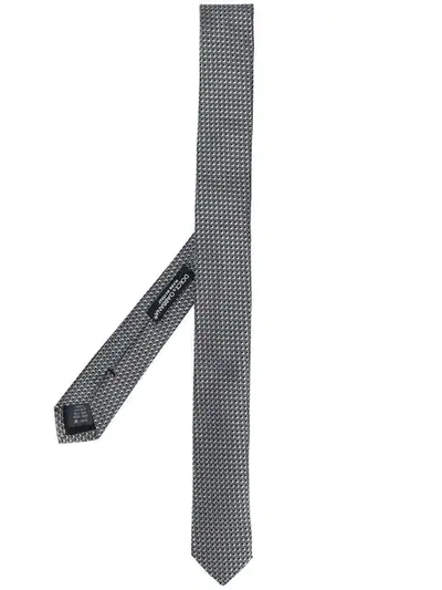 Shop Dolce & Gabbana Geometric Jacquard Tie In Grey