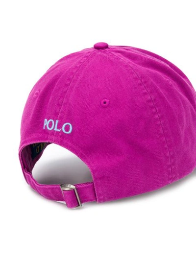 Shop Polo Ralph Lauren Logo Embroidered Cap - Purple