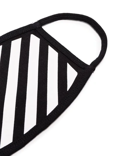 Shop Off-white Black And White Striped Cotton Mask