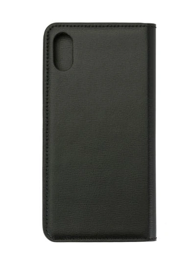 Shop Saint Laurent Bifold Monogram Iphone X Case In Black