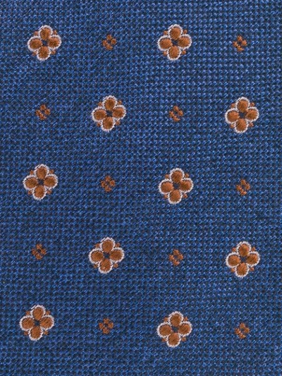 Shop Barba Floral Embroidered Tie In Blue