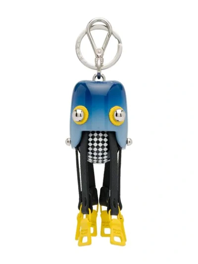 Shop Prada Malia Scuba Keychain Trick In Blue