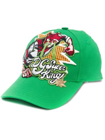 Shop Dolce & Gabbana Dg Super King Logo Baseball Cap In Green