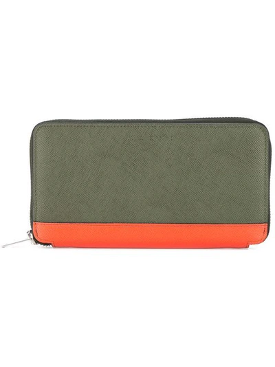 Shop Marni Long Zipped Wallet In Green
