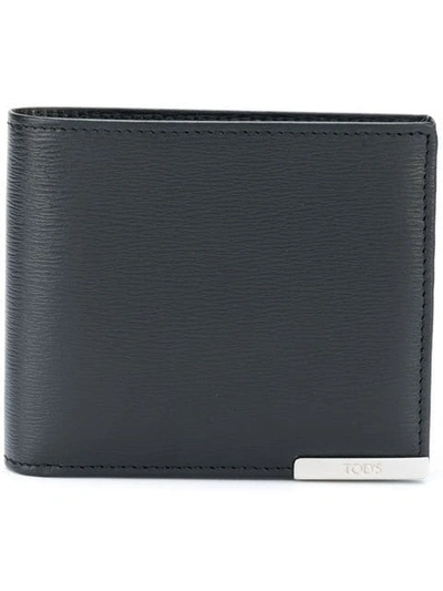 Shop Tod's Logo Plaque Bifold Wallet In Black